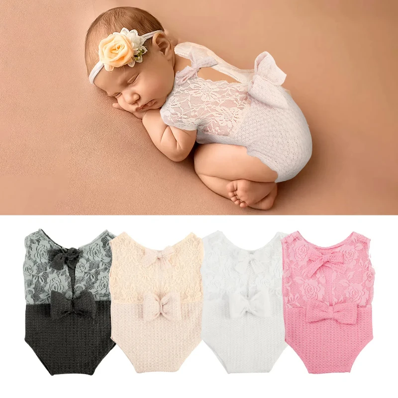 Novonarodené rímske čipky Bábätká narodenie Photography rekvizity oblečenie roztomilé dievča Shooting outfit ženský kostým pre deti