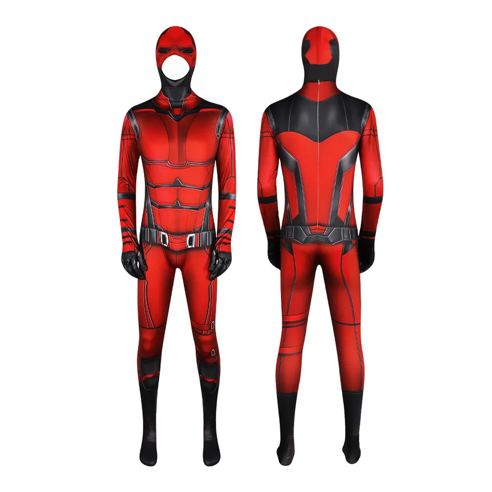 Novonarodený Daredevil Cosplay kostým Matt Murdock Red Spandex kombinézy klobúky oblečenie superhrdina zentai obleky mužov pre dospelých pre dospelých