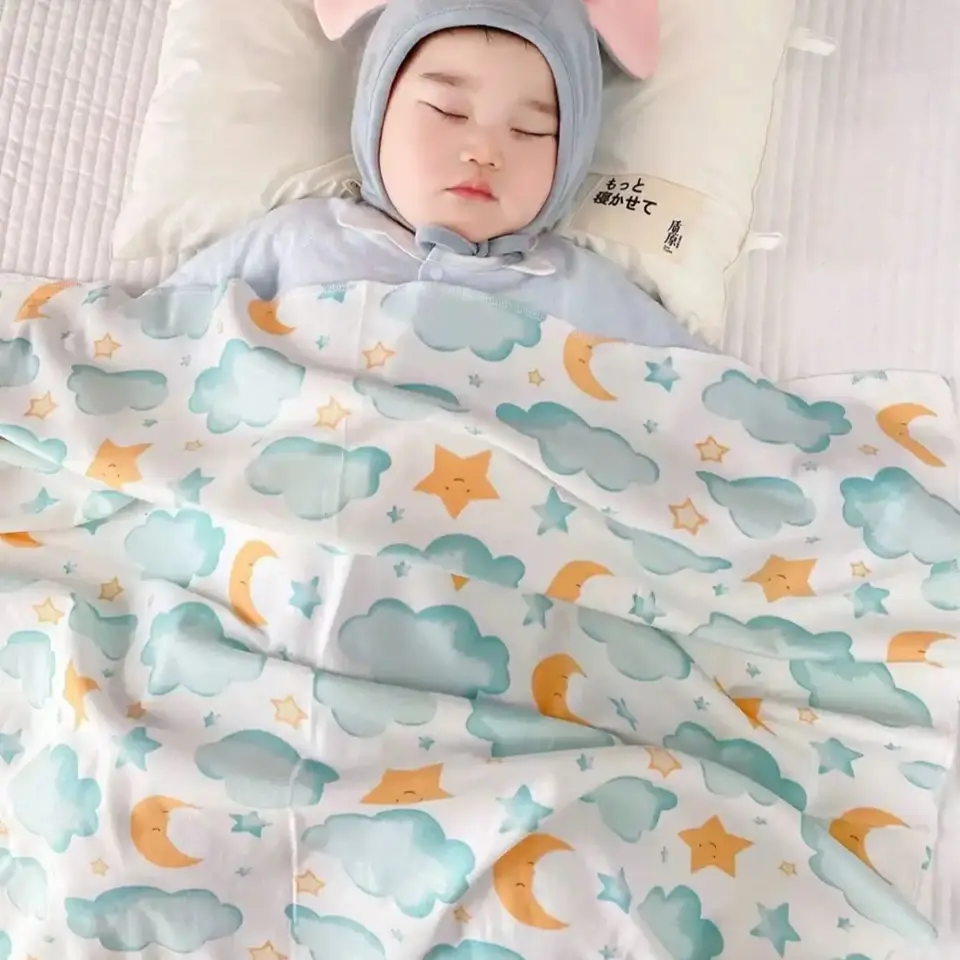 Novonarodený detský zábal prikrývku Spring Summer Summer Cartoon Vytlačený swaddle prikrývku dojča