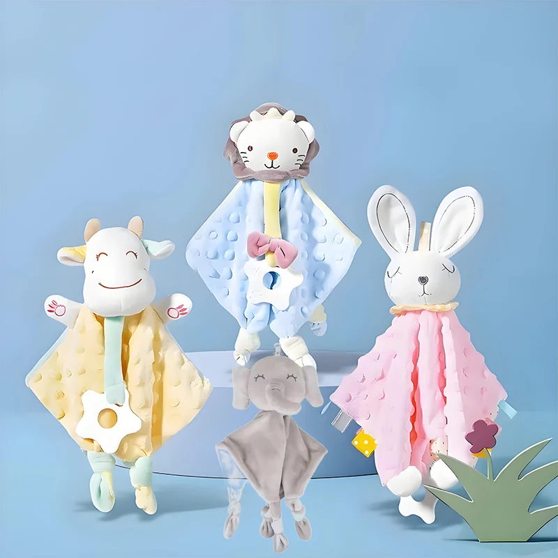 Novorodenecké plyšové plyšové plyšové hračky Doll Hračky roztomilé zvieracie zvieratá prikrývka prikrývka bunny bunny elephant upokojenie upokojený uterák