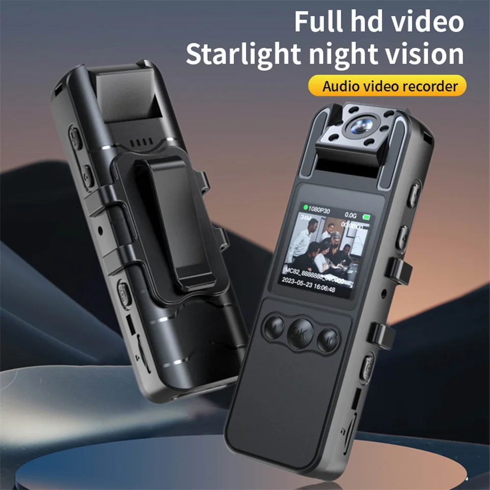 Nová 1080p HD Mini Camera Prenosná digitálna video rekordér Bodycam 180 Rotujúca infračervená nočná vízia policajná kamera malá kamkordér