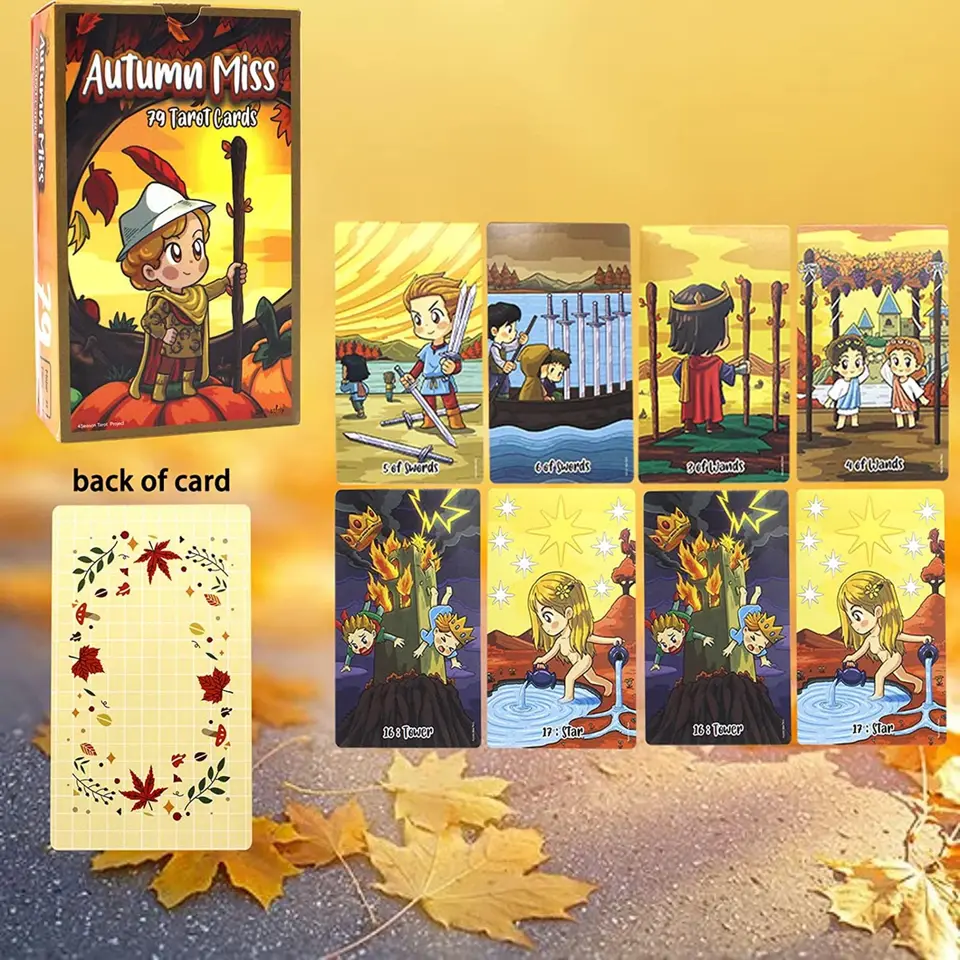 Nová 12x7cm jesenná slečna 79-karta tarot paluba v angličtine pre deti