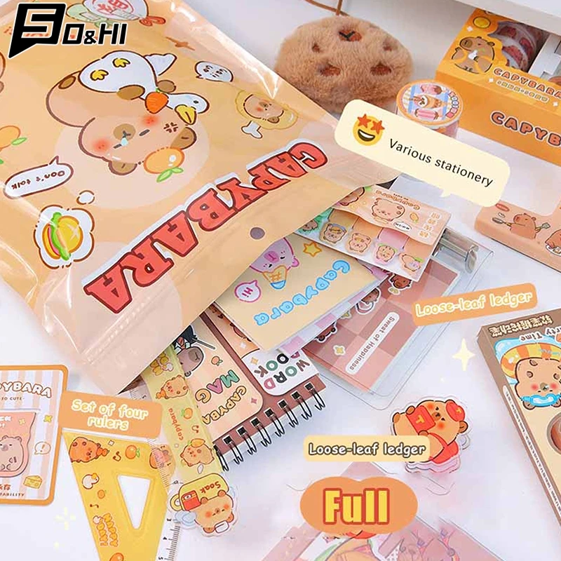 Nová 1set karikatúra Kawaii Capybara Stationaly Blind Bag Cupybara Stationery Set Creative Lucky Surprise Box Študenti darčeky