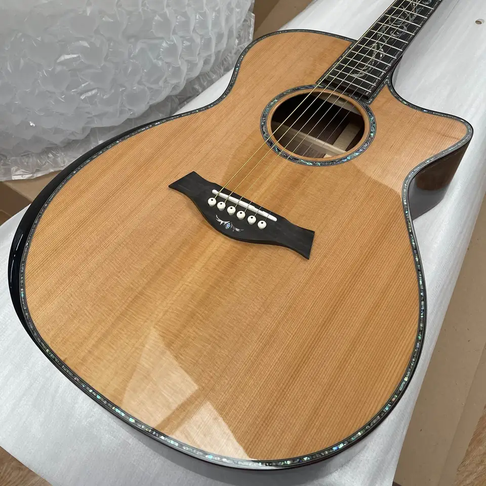Nová 41# SP Type 14 Akustická gitara Real Abalone Vložka Solid Spruce Top Rosewood Side/späť v Natural241115