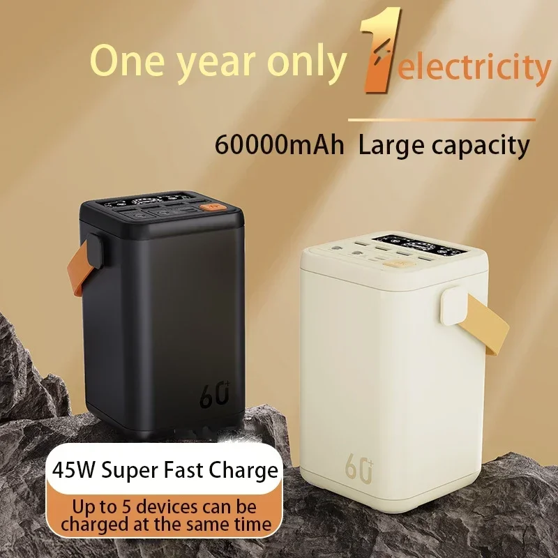 Nová 60000 mAh veľká kapacita Power Bank Overlength Endurance Outdoor Núdzové prenosné prenosné napájacie napájanie nabíjačku mobilného telefónu