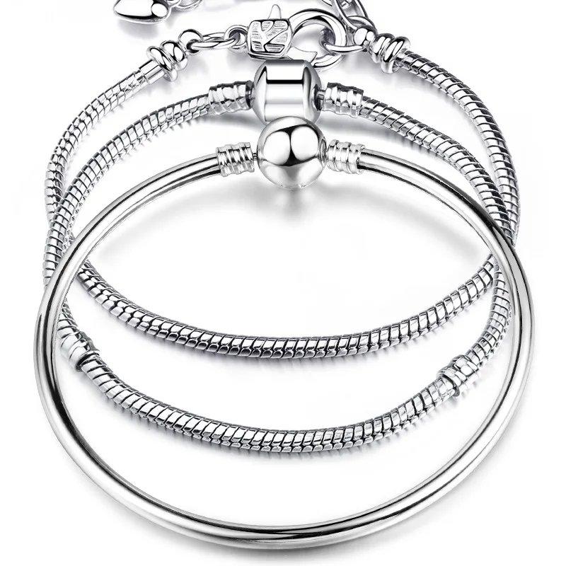 Nová 925 Sterling Silver 17-21 cm Star v tvare srdca, Moon Luxusný prívesok pre náramok pre domácich majstrov Diy Kúzla Dámske módne darčeky