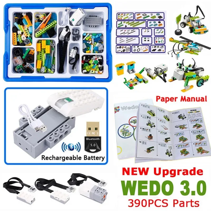 Nová aktualizácia 390ks Tretia generácia Wedo 2.0 Core Set Robotics Construction School Steam Educational Bricks Kit
