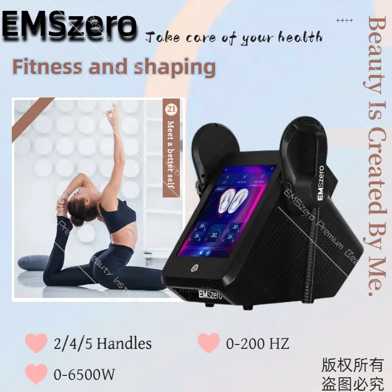 Nová aktualizácia EMSZERO Neo 6500W 200 Hz EMS svalová stimulácia Body Sculpting Hiamt RF Hmotnosť straty elektromagnetického štíhleho stroja