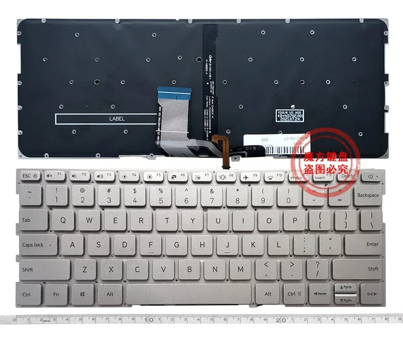 Nová americká klávesnica podsvietená pre Xiaomi Mi Air 13.3 161301 TM1704 TM1703 TM1613R TM1604 Strieborná čierna klávesnica