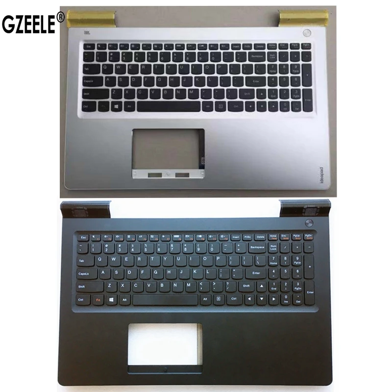 Nová americká klávesnica pre Lenovo IdeaPad 700-15ISK 700-15 Palmrest Horný puzdro Touchpad FPR Black Silver