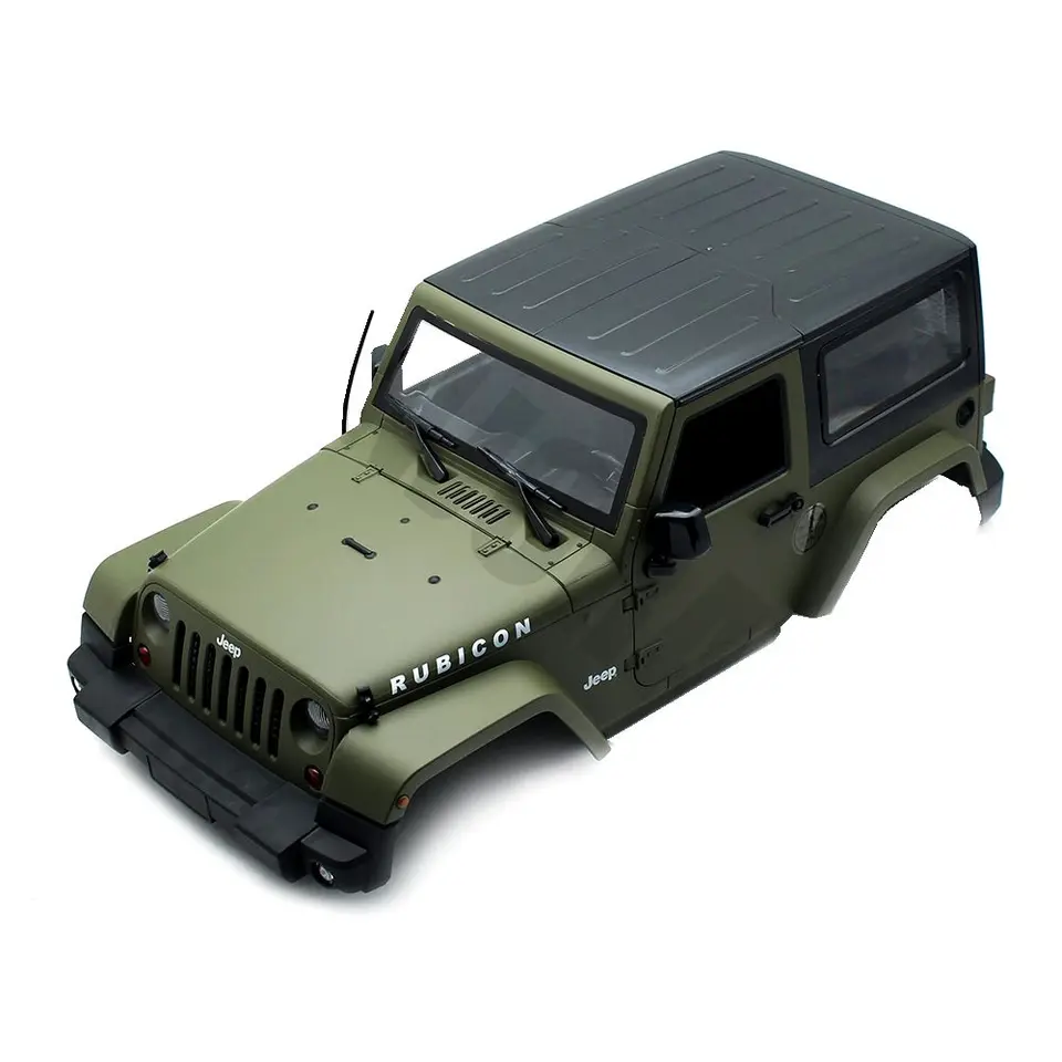Nová armáda Green 1set 1/10 Crawler Car Axial Hard Body pre RC Jeep Wrangler s interiérom