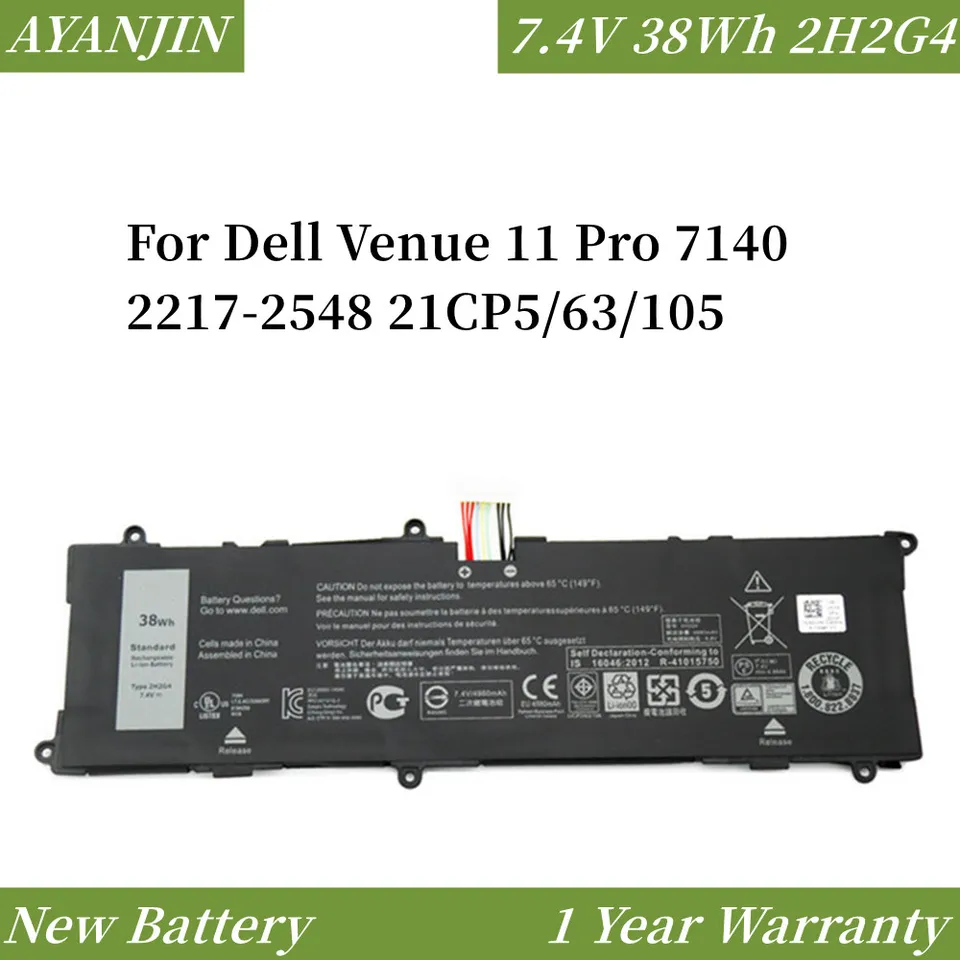 Nová batéria 2H2G4 pre miesto konania Dell 11 Pro 7140 2217-2548 21CP5/63/105 7,4V 38WH