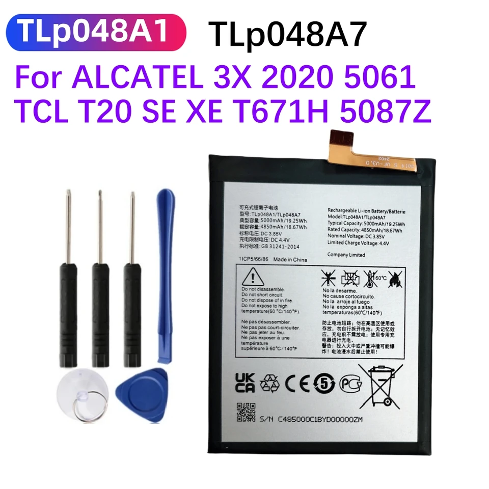 Nová batéria 5000 mAh TLP048A1 TLP048A7 pre Alcatel 3x 2020 5061 TCL T20 SE XE T671H 5087Z