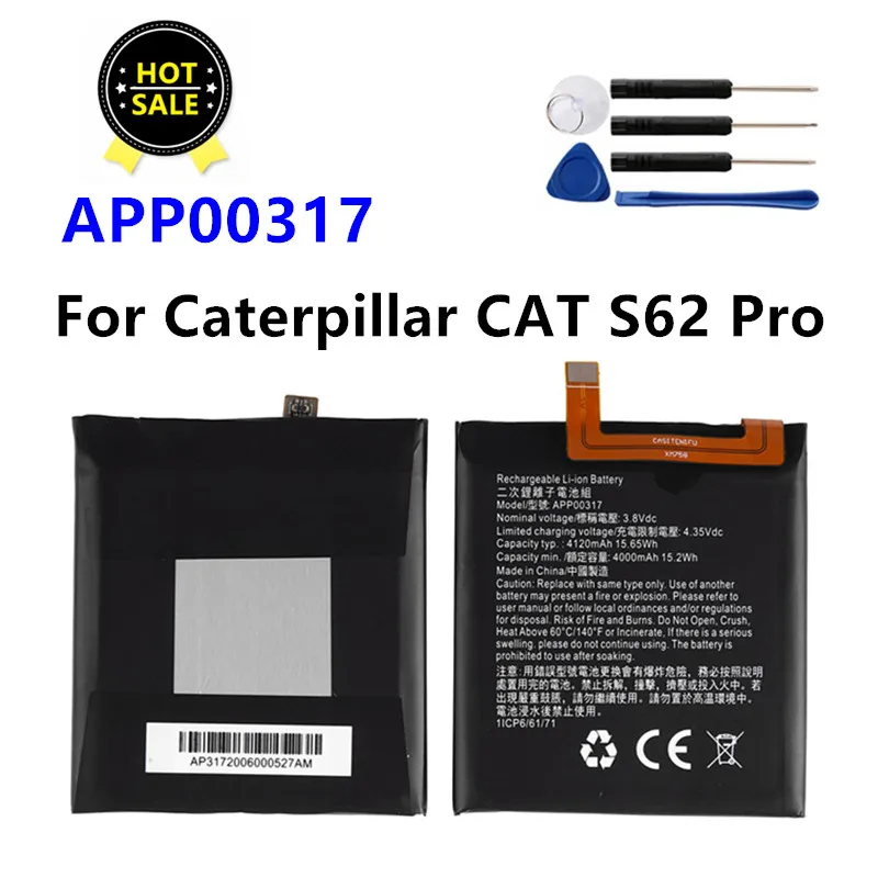 Nová batéria pre vyplatenie 4120 mah 15.65Wh APP00317 pre Caterpillar Cat S62 Pro S62Pro Bateria Batterij batérie