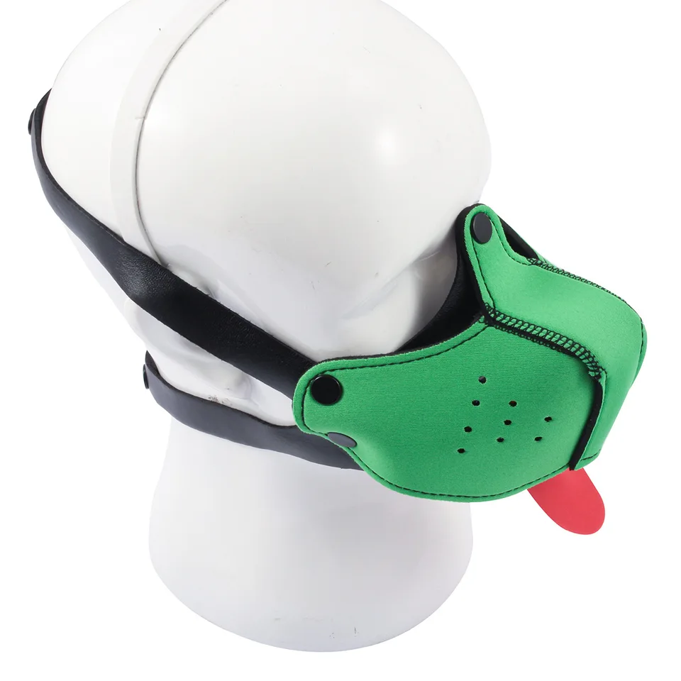 Nová BDSM Half Face Bondage Maska Maska Šteniatko na hru Dog Mask Hood s jazykom otrok otroka otroctva psov ústa pre dospelé sexuálne hračky