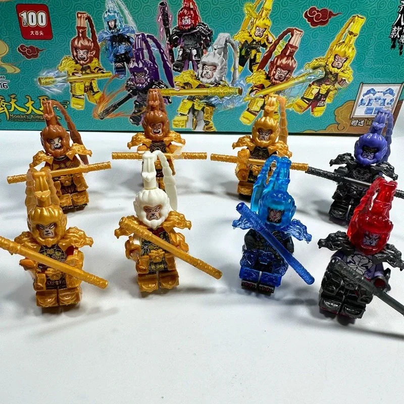 Nová cesta do západného Qi Tian Da Sheng Building Blocks Blocks ľudí Sun Wukong Model ozdoby Boys Darček hračky Hobby Collection