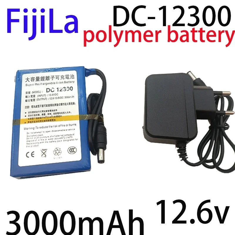 Nová DC12V 3000MAH LI-LON DC12V Super nabíjateľná batéria + AC nabíjačka + prepínač EU odolný voči výbuchu EU