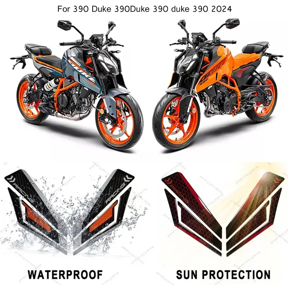 Nová dekoratívna nálepka na motocykle Palivová nádrž na bočné motocykle 3D epoxidová nekĺzaná nálepka na ochranu motocyklov pre 390 Duke 390 Duke 390Duke 2024