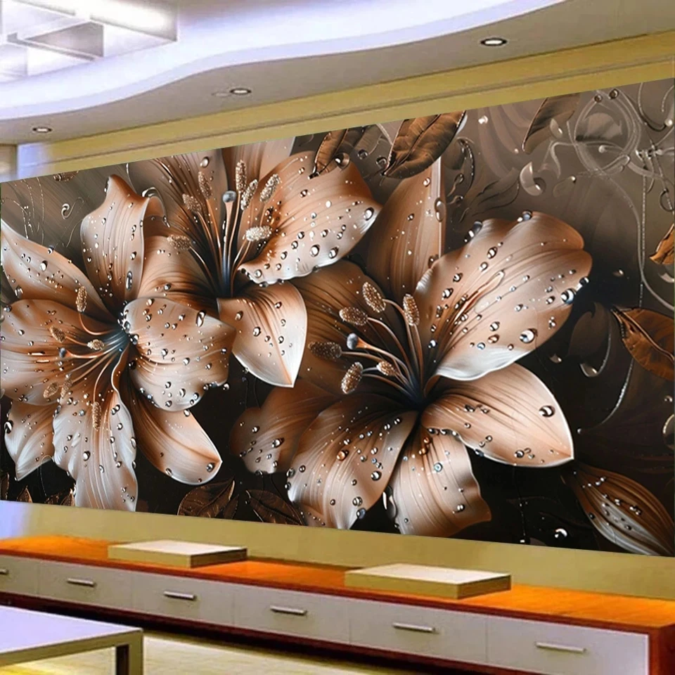Nová diamantová maľba kvety veľkej veľkosti Lilies Diamond výšivka plná dekorácia výšivky 5D výšivky