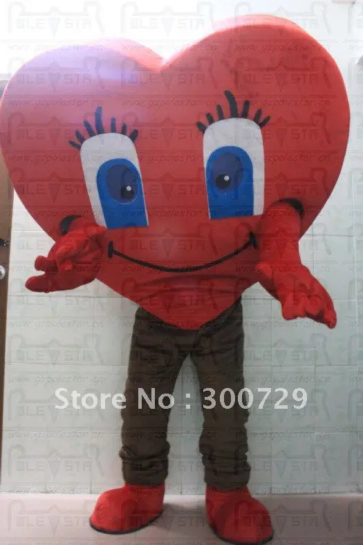 Nová dospelá postava Červené srdce Maskot kostým Halloween vianočné šaty celé telo rekvizity Mascot kostým