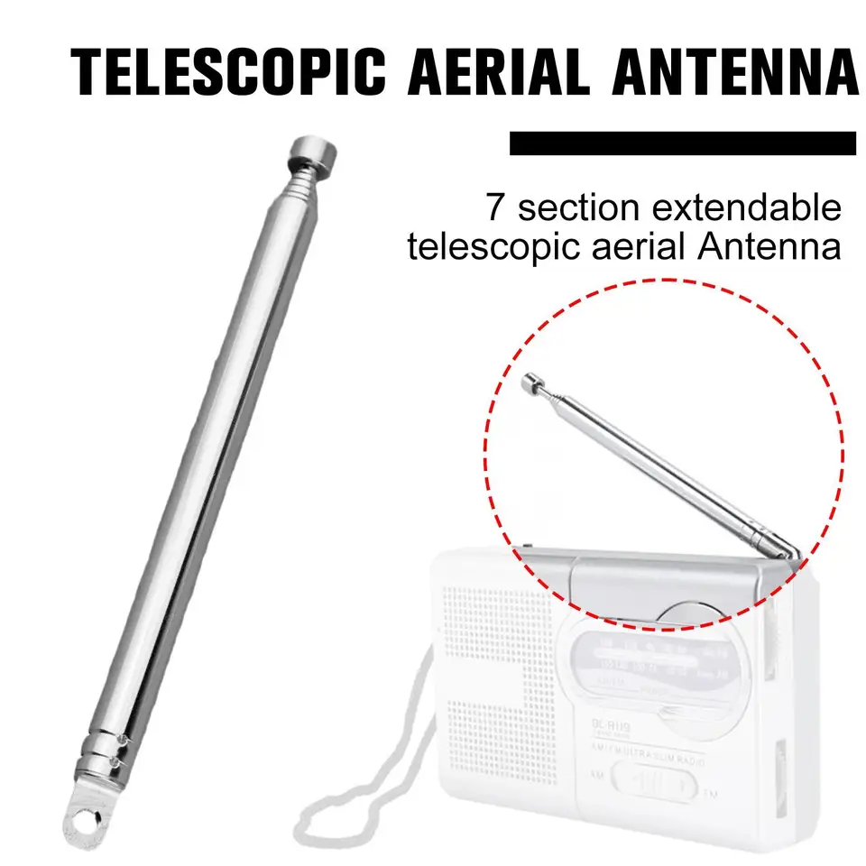 Nová high-end 7 Sekcia náhradná teleskopická letecká anténa televízne rádio DAB AM/FM Universal 145-740 mm Teleskopická letecká anténa