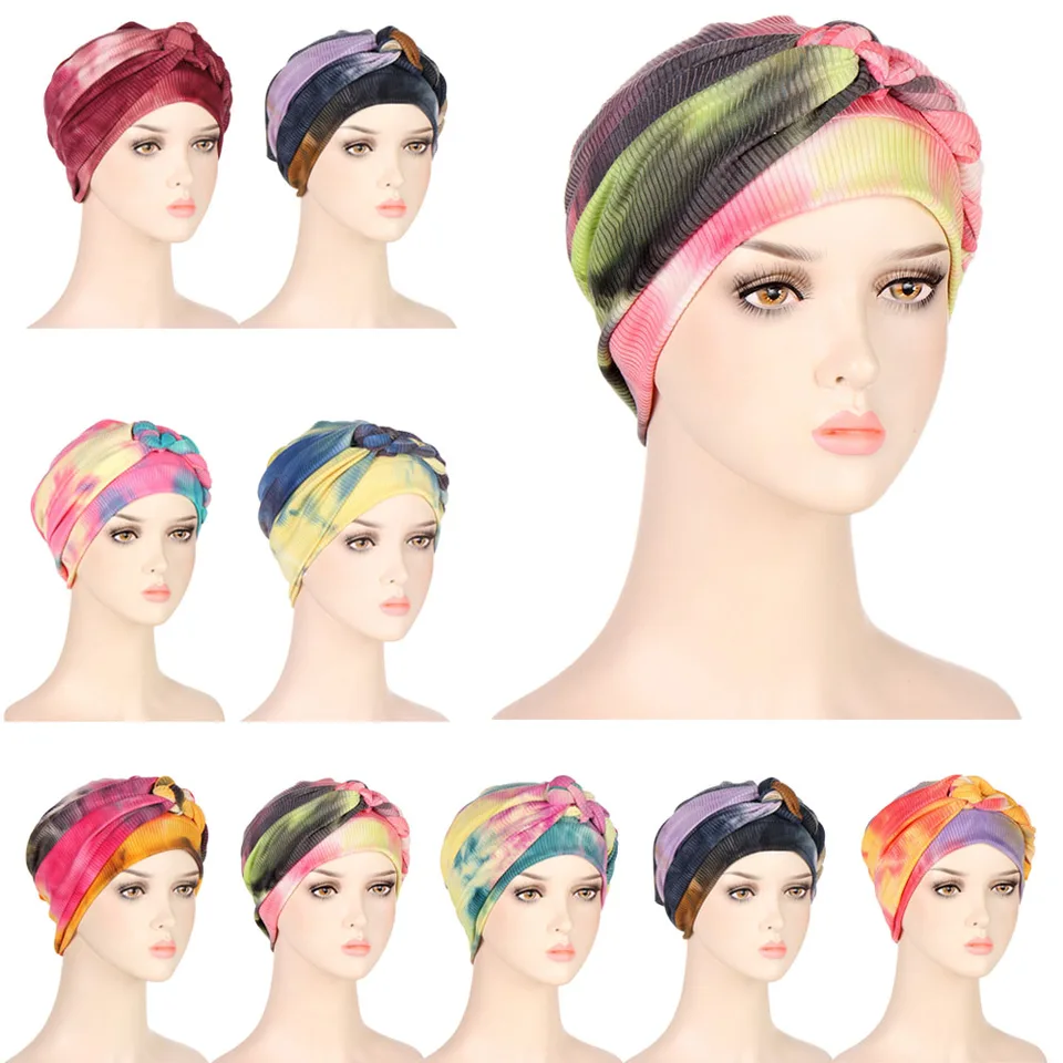 Nová hlava šál pre moslimské ženy Turbanové vrkočky Vnútorné čiapky Femme MUSULMAN ARABAL ZABEZPEČENIE TURBANTES Chemo Cancer Hat Beanies