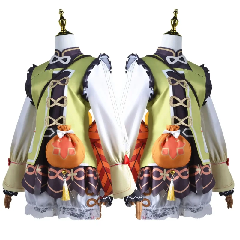 Nová hra na príchod Genshin Impact Yaoyao Full Set Coat Top Pants for Women Girl Kawaii Uniform Cosplay kostým s parochňou