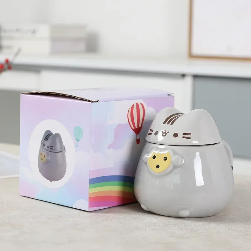 Nová karikatúra Anime tuk Cat Ceramic Keramické hrnčeky Kancelária Domáca voda pohár veľkej kapacity šálka tučných mačiek šálky vianočné dieťa priateľ Darček