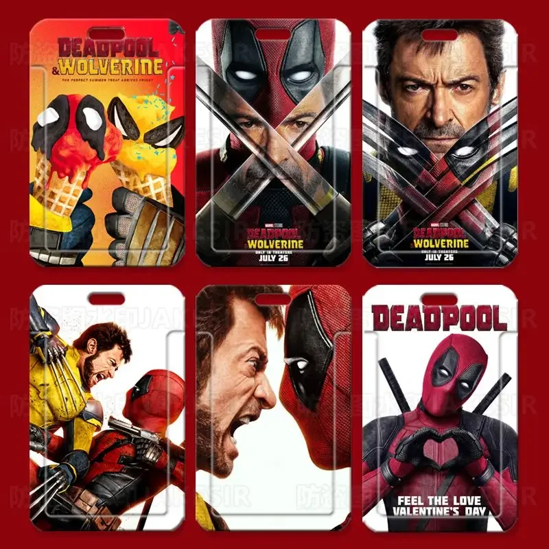 Nová karikatúra Deadpool a Wolverine film študent prenosné držiak karty pre prenosnú kartu Cart Cover Decoration Boy Girl Prázdninový darček