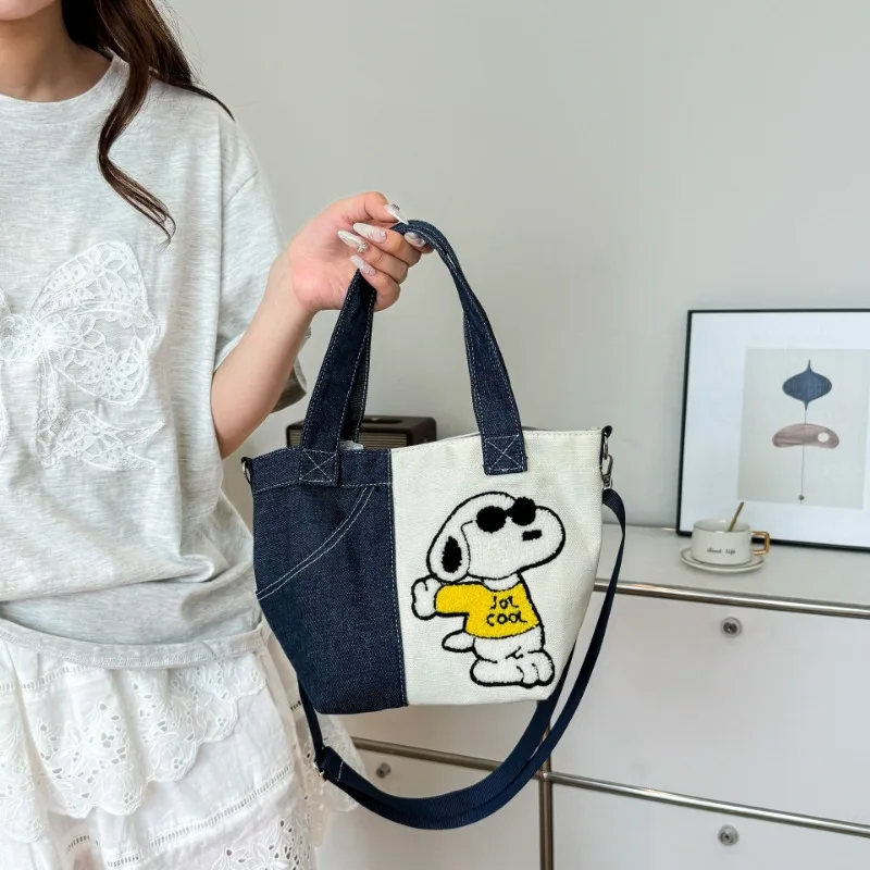 Nová karikatúra módna snoopy denimová dámska taška Crossbody Bag Cast a Universtare Cestovná kabelka