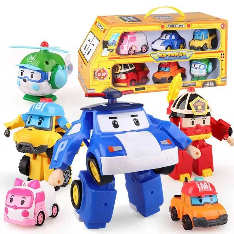 Nová karikatúra Robocar Poli Action Figures Transformácia Anime Ručne deformácia Model modelu lietadla Darček Hračky robotov pre deti