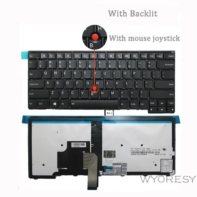 Nová klávesnica pre laptop pre Lenovo ThinkPad T450 T460 T450S L440 L450 L460 L470T431S