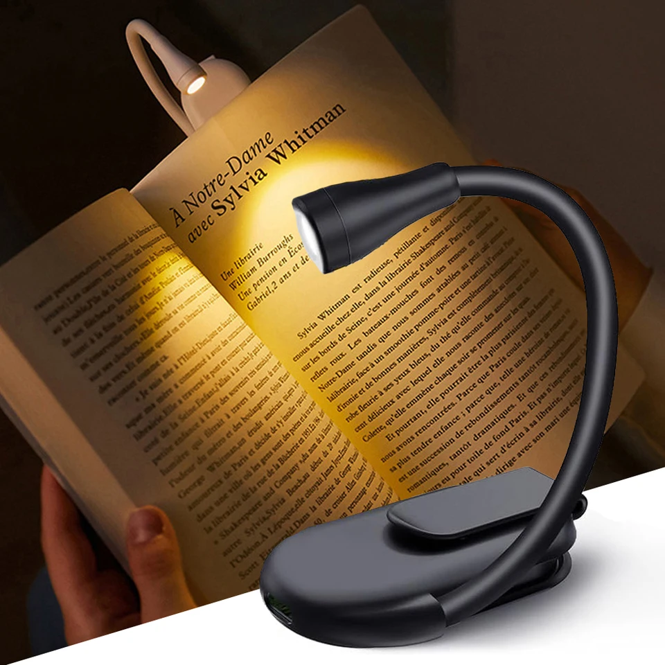 Nová kniha Svetlo USB Nabíjateľné prenosné 3 farebné čítanie Light Book Lamp na čítanie v postele Lover Lover Darče LED kniha