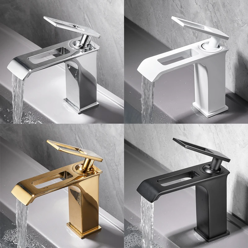 Nová kotla Faucet Black Wink Mixer Tap Kúpeľňa Vodopád Mixér Mosadz Faucet Horúce a studené nádoby