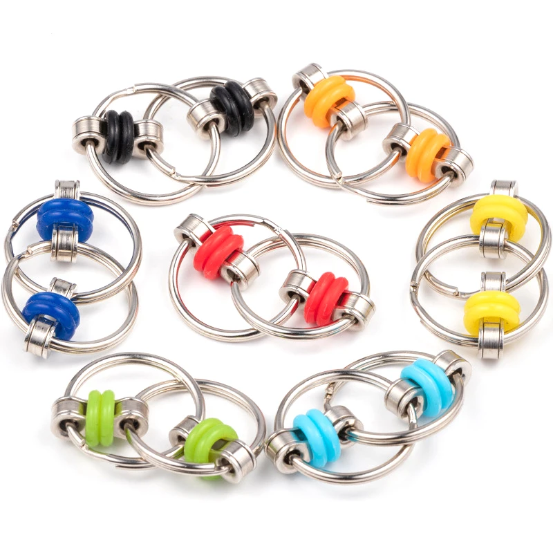 Nová kovová puzzle reťaz fidget hračka pre autistickú reťaz fidget hračky hračky spinner kľúča kľúče senzory hračky stres Uvoľnite ADHD horné hádanky
