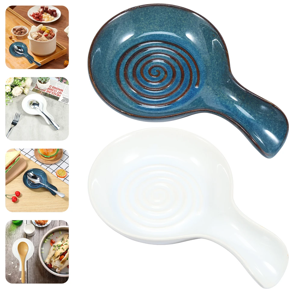 Nová lyžica odpočinku veľká keramická lyžica držiaka na lyžicu tepelne rezistentné na varenie lyžičiek REST Coffee Držiteľ držiaka riadu misky Bezpečná keramická lyžica