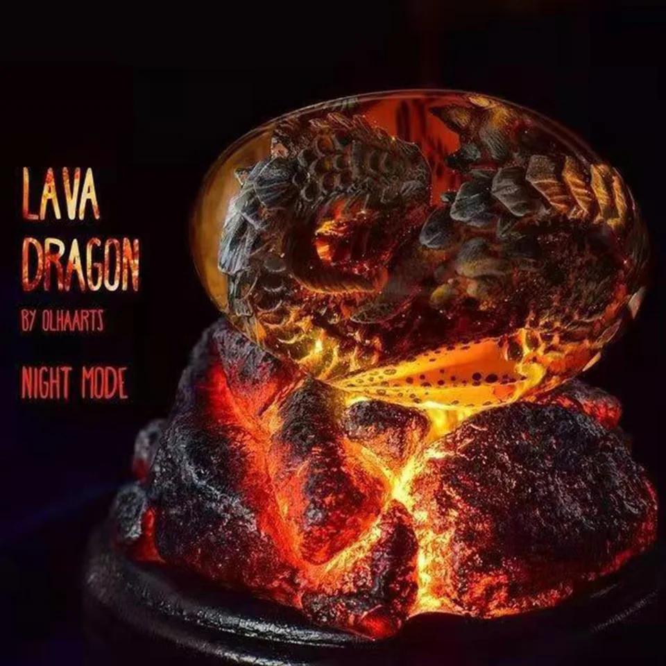 Nová láva Dragon Egg Resin Socha Ozdoby Dinosaurus Eggs Socha Crystal Gemstone Souvenír Domáca zbierka Zbierka detská darčeková hračka