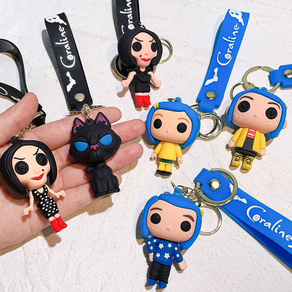 Nová matka Ghost Keychain Náhrdelník Caroline Cartoon Character Keychain Cartoon Creative Pendant