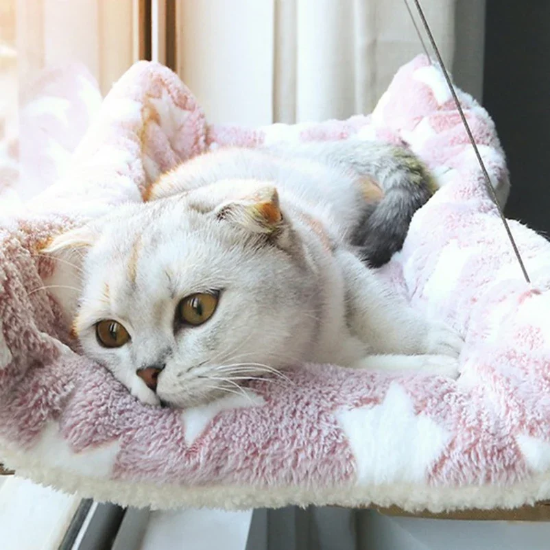 Nová mačka hojdačka mačka Sunny okenné sedadlo umývateľné odnímateľné posteľná sáčka s vreckom na posteľ postele sedadla pre mačku spiace doplnky pre domáce zvieratá