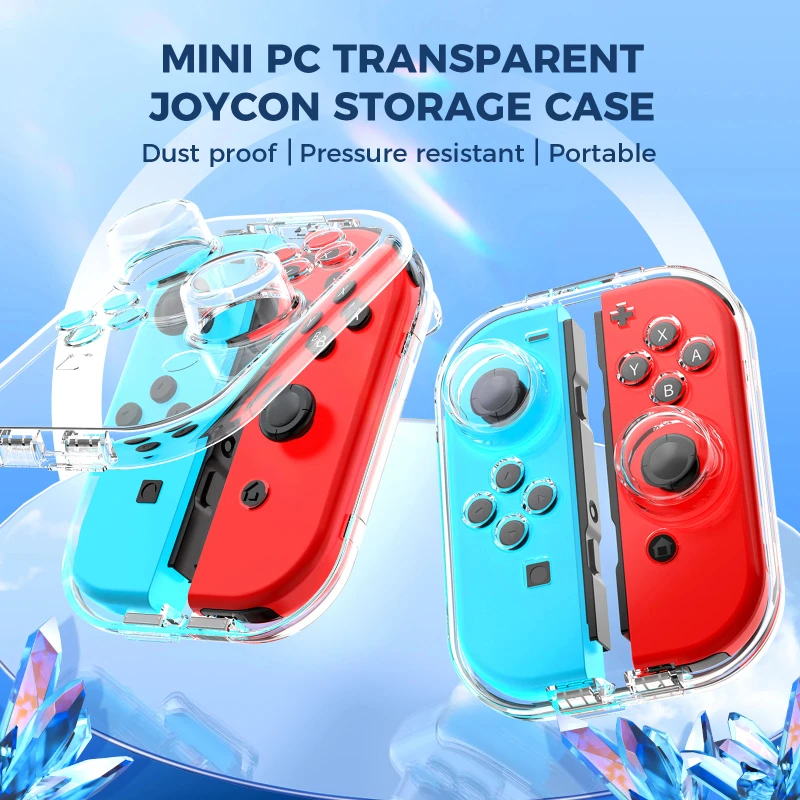 Nová mini verzia PC Transparent Storage Box pre Nintendo Switch Joy-Con no-Wristband verzia darček darček Joycon Storage Box 2025
