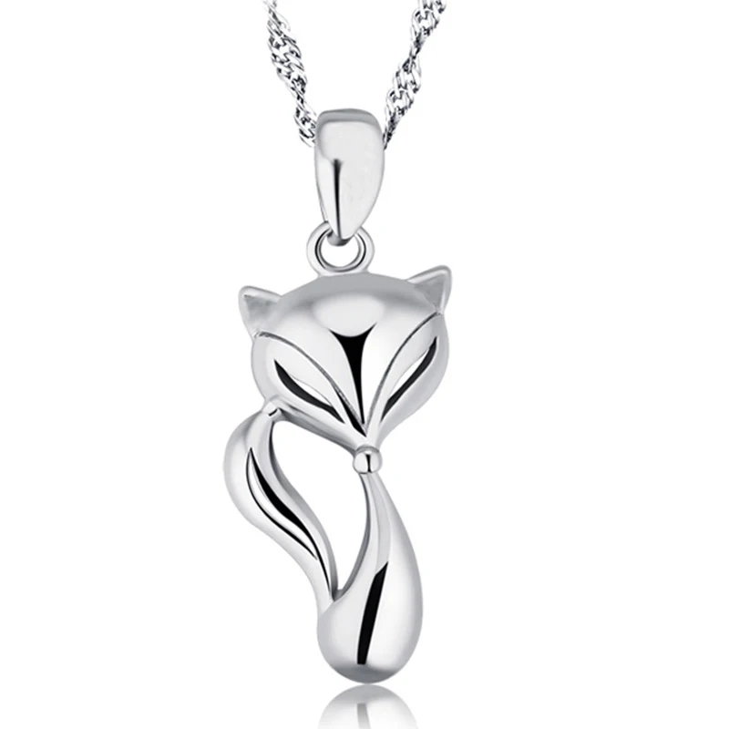 Nová móda 925 Sterling Silver Animal Fox Pendant Náhrdelník