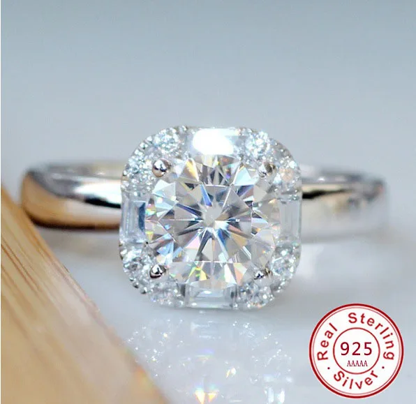 Nová móda Big 5a Cz zirkon Stone Sterling Silver Color Svadobné zásnubné prstene pre ženy Najlepšie darčekové módne šperky
