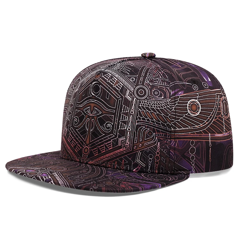 Nová módna baseballová čiapka Muži chladné hip hopové čiapky dospelé kreslené postavy Horus tlač Snapback klobúky Men ženy slnečné klobúky