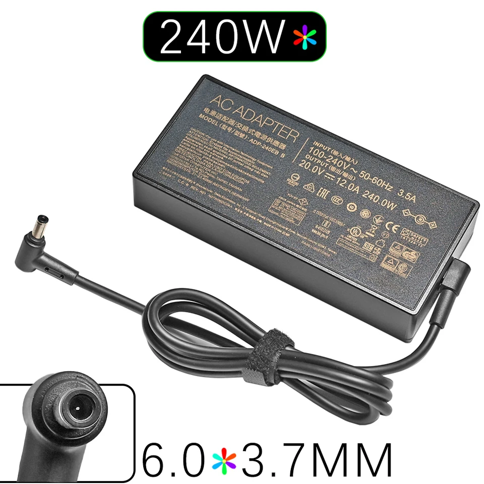 Nová nabíjačka AC adaptéra AC 12A 240W pre ASUS ROG 15 GX550LXS RTX2080 Power Supply ADP-240EB B 6,0 x 3,7 mm