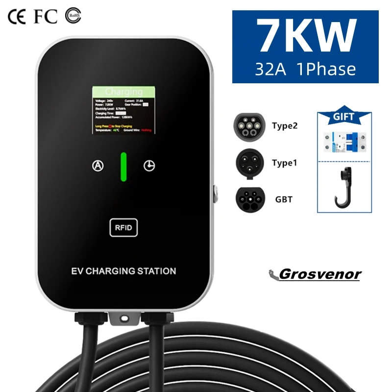 Nová nabíjačka s elektrickým vozidlom 7 kW typu2
