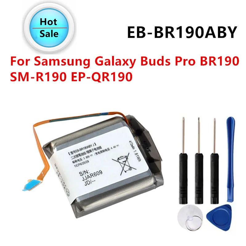 Nová náhradná batéria EB-BR-BR190ABY pre Samsung Galaxy Buds Pro SM-R190 EP-QR190 Oddeľovanie slúchadiel pre slúchadlá + bezplatné náradie