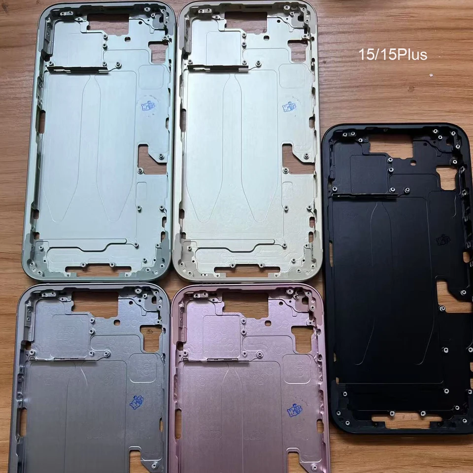 Nová obrazovka Stredný podvozok výmena za iPhone 15 15 15 plus bývanie stredného rámového rámu Častry