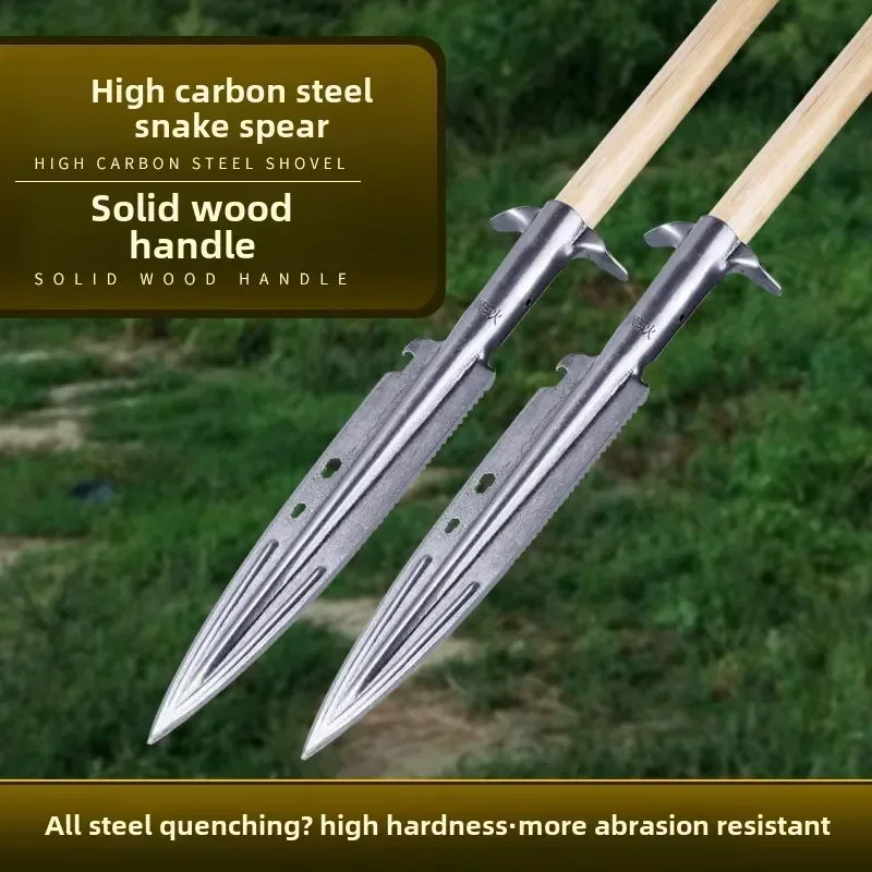 Nová opearová hlava mangánska oceľ špicatá lopata vonkajšej multifunkčnej kempingovej palivovej drevenej cesty Hongying Head Spear Head