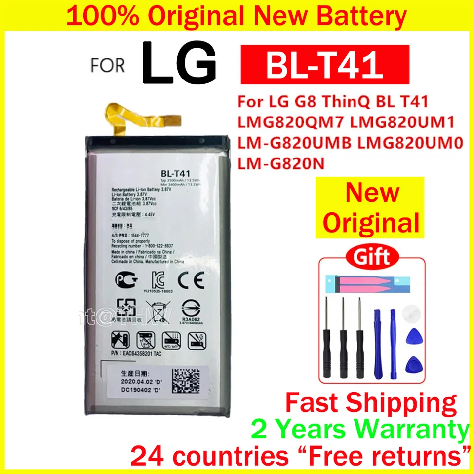 Nová originálna batéria BL-T41 pre LG G8 Thinq BL T41 LMG820QM7 LMG820UM1 LM-G820UMM LMG820UM0 LM-G820N BATERIA+Číslo sledovania