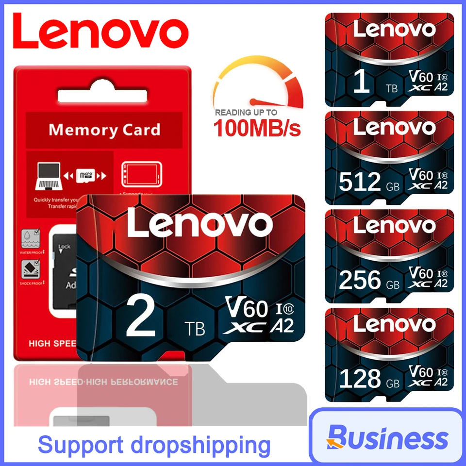 Nová originálna karta Lenovo Micro TF SD karta 2TB 1TB 512 GB Vysokorýchlostná pamäťová karta 256 GB 128 GB TRIED TF karta pre spínač CAMARA PS5